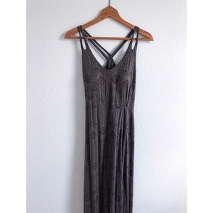 Athleta Knotted Nanda Olive Green Maxi Dress